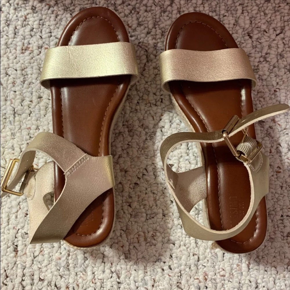 Gold Platform Espadrilles